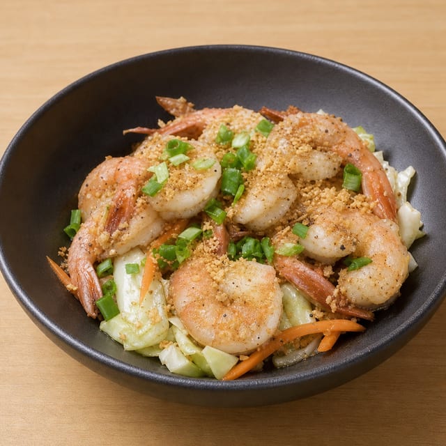 Black Pepper Garlic Shrimp.
